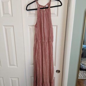 Striped linen cotton Old Navy sleeveless maxi dress NWT